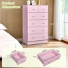 Karl Home 6-Drawer Large Dresser for Bedroom and Chest of Drawers with Sturdy Construction Wood Storage Organizer for Closet In pink - 2 of 4