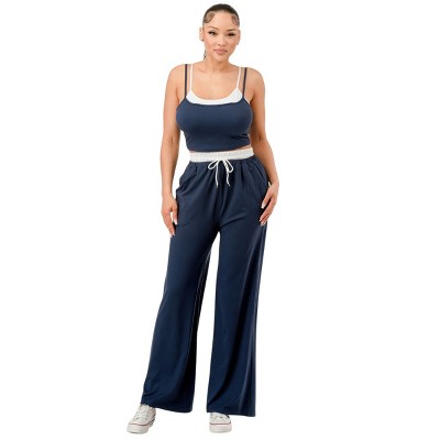 Slickblue Casual Tank & Sweatpant Set, Stretch Fabric, 2 Piece Co-ord Outfit, Sporty Style, Color Options, Size S-L