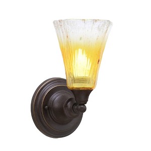 Toltec Lighting Any 1 - Light Sconce in  Dark Granite with 5.5" Fluted Gold Champagne Crystal Shade - 1 of 1