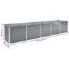 vidaXL Raised Garden Bed Galvanized Steel Outdoor Planter Gray - 4 of 4