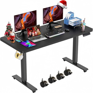 Homdox Origin Series Elec. Standing Mobile Home Office Desk 48" × 24" Ergonomic Computer Desk w/4 Preset Heights (Wheels additional 2.5" high) - 1 of 4