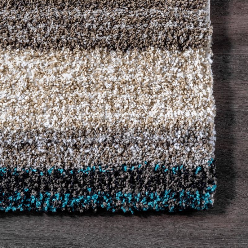 Striped Shaggy Woven Rug - nuLoom, 5 of 9
