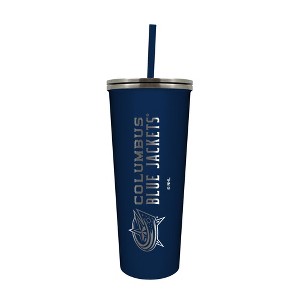 NHL Columbus Blue Jackets 24oz Skinny Tumbler with Straw - 1 of 4