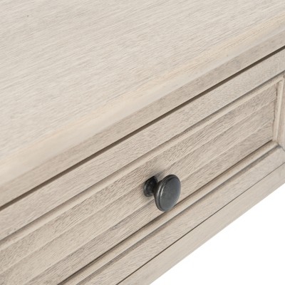 Greige Wood and Metal 2-Drawer Console Table