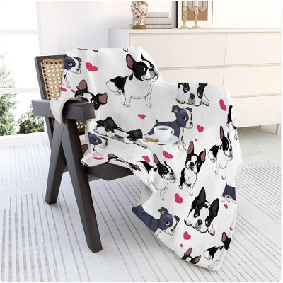 Wikineon 1pc Adorable Fleece Dog Blanket - Soft, Cozy, Lightweight, Warm, Flannel Throw For Couch, Bed, Sofa, Living Room Decor 75x100cm
