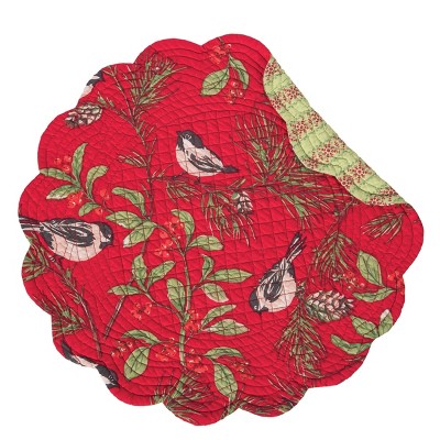 C&F Home Chickadee Red Round Placemat Set of 6