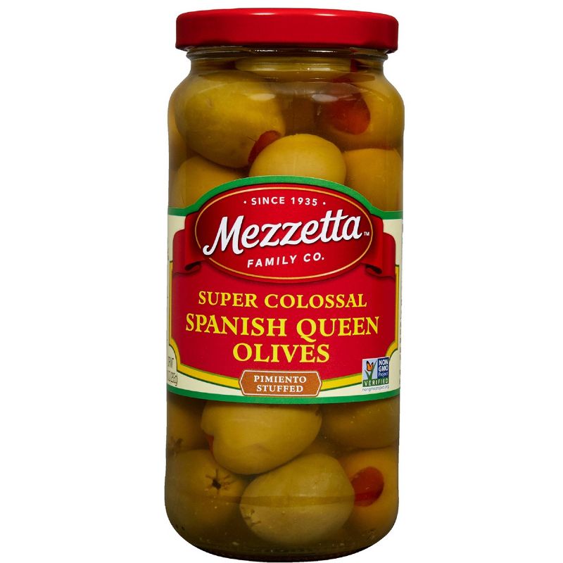 Mezzetta Super Colossal Spanish Queen Pimento Stuffed Olives - 10oz, 1 of 7
