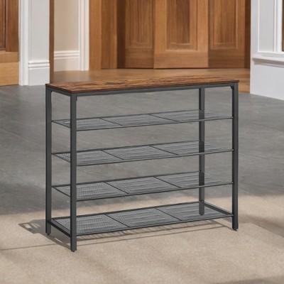 5-Tier Shoe Rack with Mesh Shelves - Space-Saving Shoe Organizer