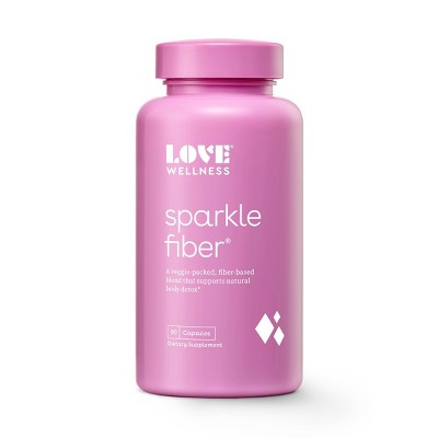 Love Wellness Sparkle Fiber Vegan Supplements for Easier Digestion &#38; Regularity - 90ct