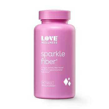 Love Wellness Sparkle Fiber Vegan Supplements for Easier Digestion & Regularity - 90ct