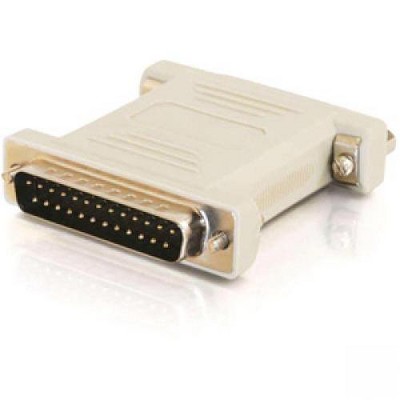 C2G DB25 Male to DB25 Female Null Modem Adapter - 1 x DB-25 Male - 1 x DB-25 Female - Beige