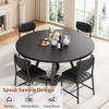 Molysoul 47-inch Round Dining Table for 2-4, Space Saving Kitchen Table with Sturdy Metal Pedestal Base, Industrial Wood Table for Small Spaces,Black - 3 of 4