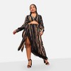 Rebdolls Women's Alaia Stripe Print Knotted Front Crop Top - 2 of 3