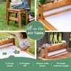Guidecraft Acadia Outdoor Art Table and Stool Set: Kids Acacia Wood Painting and Arts and Crafts Table with Mobile Storage Paper Roll and Paint Cups - 4 of 4