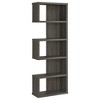 Vynxaria Contemporary 5-Shelf Bookcase Whimsical Profile, Adaptable Design, Weathered Grey, for Home Office/Casual Room - 2 of 4