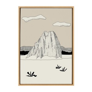 Kate and Laurel Sylvie Aztec 2 Framed Canvas by Jake Goossen, 23x33, Natural - 1 of 4