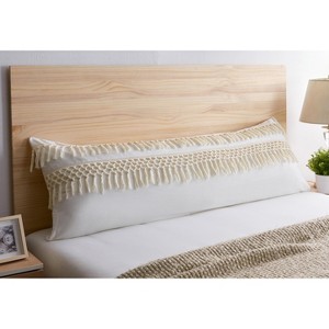 Sweet Jojo Designs Body Pillow Cover (Pillow Not Included) 54in.x20in. Boho Fringe Ivory - 1 of 4