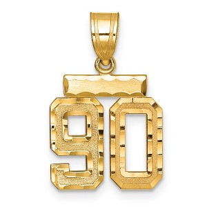 Black Bow Jewelry 14k Yellow Gold, Varsity Collection, Small D/C Pendant Number 90 - 1 of 3