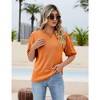 Womens Short Sleeve Lightweight Sweaters Crewneck Knit Pullover Tops with Crochet Sleeve Casual Crochet Blouse Shirt for Spring, Summer - 4 of 4