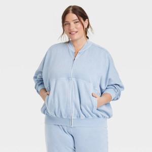 Women's Leisure Studio Fleece Bomber Jacket - Universal Thread™ - 1 of 3