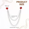 Unique Bargains Bouquet Coat Round Rhinestone Hanging Tassel Chain Lapel Suit Brooch Pins 1 Pc - 2 of 4