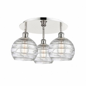 Athens Deco Swirl - 3 Light Flush Mount In Industrial Style-10.38 Inches Tall and 19.75 Inches Wide - 1 of 1