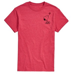 Men's - Peanuts - Snoopy with Red Heart Short Sleeve Graphic T-Shirt - 1 of 4
