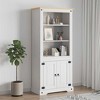 Side Cabinet White body and brown top Solid pinewood  vidaXL - 3 of 4