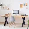 2 Metal Table Legs Wide Dining Legs, Heavy Duty 3.9'' Width Box Section Square X Frame, Desk Legs Industrial Black Table Legs - 2 of 4