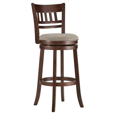 29" Wolcott Swivel Barstool Smoke - Inspire Q: Hardwood, Padded, Pub-Style