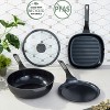 BergHOFF Leo Stone+ 4Pc Nonstick Ceramic Cookware Set With Glass Lid, Recycled Cast Aluminum - 2 of 4