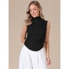 INSPIRE CHIC Women's Sleeveless Textured Business Casual Outfits Trendy Tank Top Mock Neck Shirts - 4 of 4