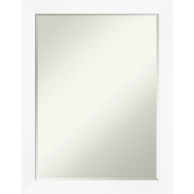 Amanti Art Cabinet White Narrow Petite Bevel Bathroom Wall Mirror 27.25 x 21.25 in.