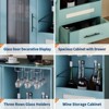 30.7" Wine Bar Cabinet with Wine Glass Rack, Wood Coffee Bar Cabinet with Glass Door, Sideboard Buffet Cabinet, Liquor Cabinet for Living Room, - 3 of 4