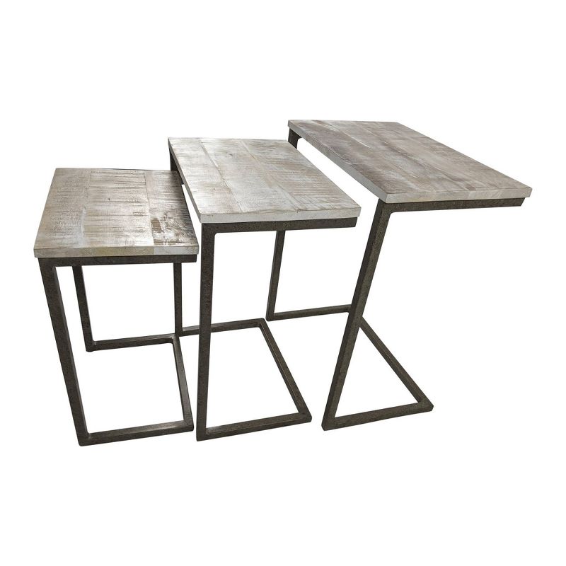 Addison Nesting Table Set Natural Driftwood/Aged Iron - Carolina Chair &#38; Table, 2 of 8