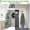 5 Ft Artificial Topiary Trees for Outdoors, Outdoor Artificial Cedar Tree Set of 2, Faux Evergreen Fake Pine Cypress Trees Plant - 4 of 4