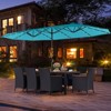 Tangkula 11 PCS Patio Dining Set w/ 15ft Double-Sided Patio Umbrella (Base Included) - 3 of 4