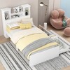 Whisen Twin Size LED Storage Platform Bed Frame with Open Shelves and Storage Drawers - 4 of 4