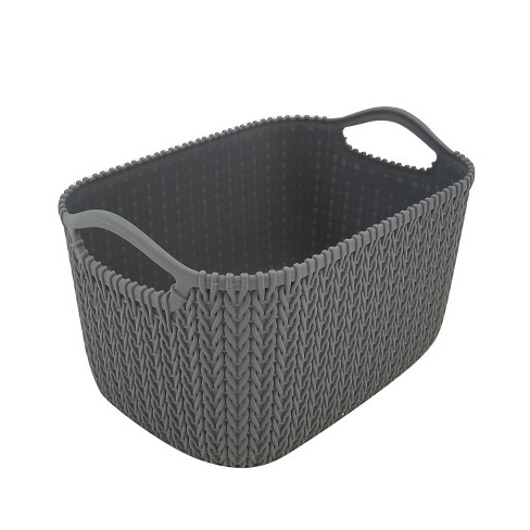 Black White 6 Packs Tstorage Plastic Storage Baskets for Organizing with Handle