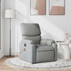 vidaXL Massage Recliner Chair - Manual Recline, 6-Point Vibration, Side Pocket, Light Gray Fabric, Wood/Metal Frame - 2 of 4