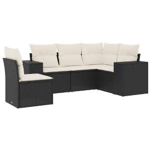 vidaXL Garden Sofa Set Black, Cream White - 1 of 4