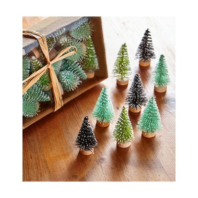 tagltd Mini Tree Set Of 24 Green Artificial Christmas Xmas Holiday Home Decor