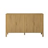 57.5"W 4-Door Buffet Sideboard, Door Racks, Side Hooks & Adjustable Shelves, Stripe Door Storage Cabinet - ModernLuxe - 4 of 4