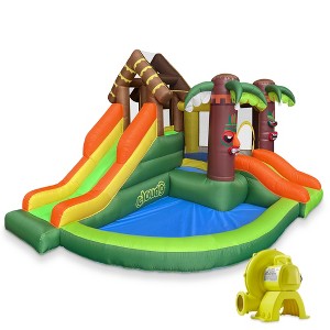 Cloud 9 Bounce House, Jungle Theme, with Blower - Inflatable Bouncer with Two Slides, Jumping Area, and Ball Pit - 1 of 4