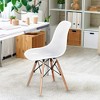 Costway Set of 4 Plastic Hollow Out Chair Mid Century Modern Wood-Leg Seat - 3 of 4