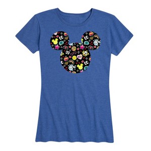 Women's - Disney - Mickey And Minnie Doodles Short Sleeve Graphic T-Shirt - 1 of 4