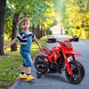 Qaba Kids Motorcycle, 6V Battery Powered Dirt Bike with Training Wheels, Horn & Start Sound, Electric Motorcycle for Kids 3-8 Years, Red - 3 of 4
