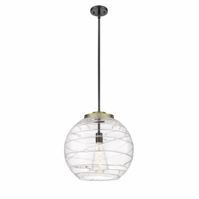 Athens Deco Swirl - 1 Light Pendant In Industrial Style-17.13 Inches Tall and 15.75 Inches Wide
