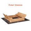 Kids Wooden Sandbox with Lid, Outdoor Sand Box with Bench Seats - 2 of 4
