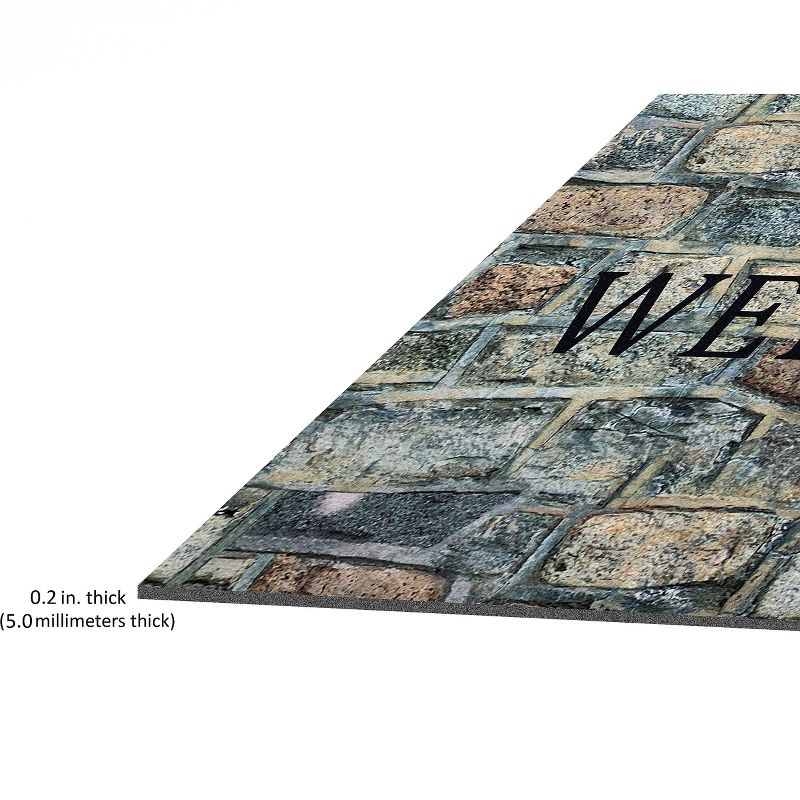 Kate Aurora Montauk Accents Stone Welcome Outdoor Rubber Entrance Mat 18x30 - Stone Outdoor, 3 of 5